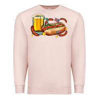 Pale Pink hot dog and beer with stars and usa flags Premium Sweatshirt - AdoDesignShop