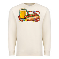 Sandshell hot dog and beer with stars and usa flags Premium Sweatshirt - AdoDesignShop