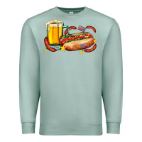 Seafoam hot dog and beer with stars and usa flags Premium Sweatshirt - AdoDesignShop