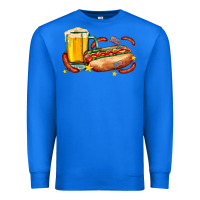 True Royal hot dog and beer with stars and usa flags Premium Sweatshirt - AdoDesignShop