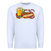 White hot dog and beer with stars and usa flags Premium Sweatshirt - AdoDesignShop