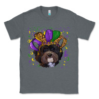 Charcoal Heather Mardi Gras Havanese Dog with Hat Classic Tee - RanaPortraitStore