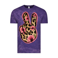 Cloud Purple Floral Leopard Peace Sign Vintage Tee - Jasminsmagicworld