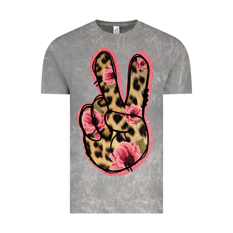 Floral Leopard Peace Sign Vintage Tee by Jasminsmagicworld | Teevron