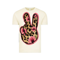 Vintage Arctic Floral Leopard Peace Sign Vintage Tee - Jasminsmagicworld