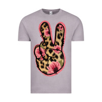 Vintage Zinc Floral Leopard Peace Sign Vintage Tee - Jasminsmagicworld
