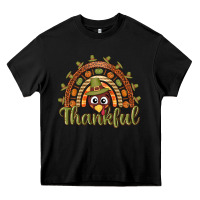 Black Turkey rainbow thankful thanksgiving Heavy Core Tee - NancyCooperArtShop