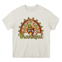Turkey Rainbow Thankful Thanksgiving Heavy Core Tee | Teevron