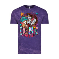 Cloud Purple cosmic cowgirl Vintage Tee - OliviaCreatesArt