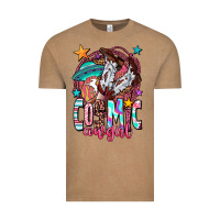 Vintage Coffee cosmic cowgirl Vintage Tee - OliviaCreatesArt