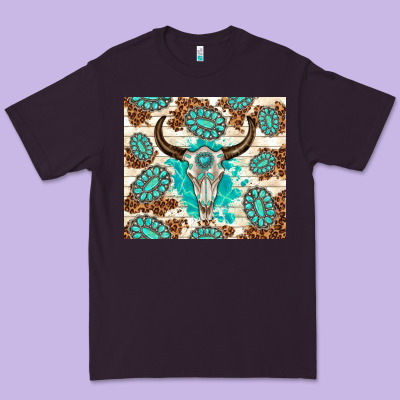 Gemstone Bull Skull Leopard Premium Tee Designed By Tumblerdesignbyshophia