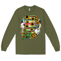 Army Green Rhode island State aMp Long Sleeve Tee - RanaPortraitStore