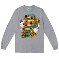 Heather Grey Rhode island State aMp Long Sleeve Tee - RanaPortraitStore