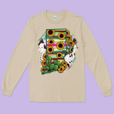 Rhode Island State Amp Long Sleeve Tee Designed By Ranaportraitstore