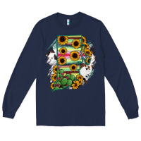 Navy Rhode island State aMp Long Sleeve Tee - RanaPortraitStore