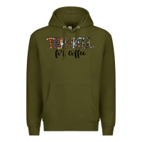 Army Green thankful for coffee Premium Hoodie - CowhideDigitalArt
