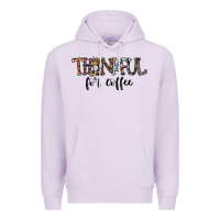 Lilac thankful for coffee Premium Hoodie - CowhideDigitalArt