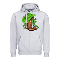 Heather Grey green  cowgirl and roses Zipper Hoodie - AdoDesignShop