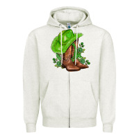 Oatmeal Heather green  cowgirl and roses Zipper Hoodie - AdoDesignShop