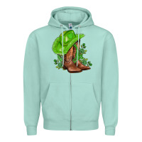 Green  Cowgirl And Roses Zipper Hoodie | Teevron