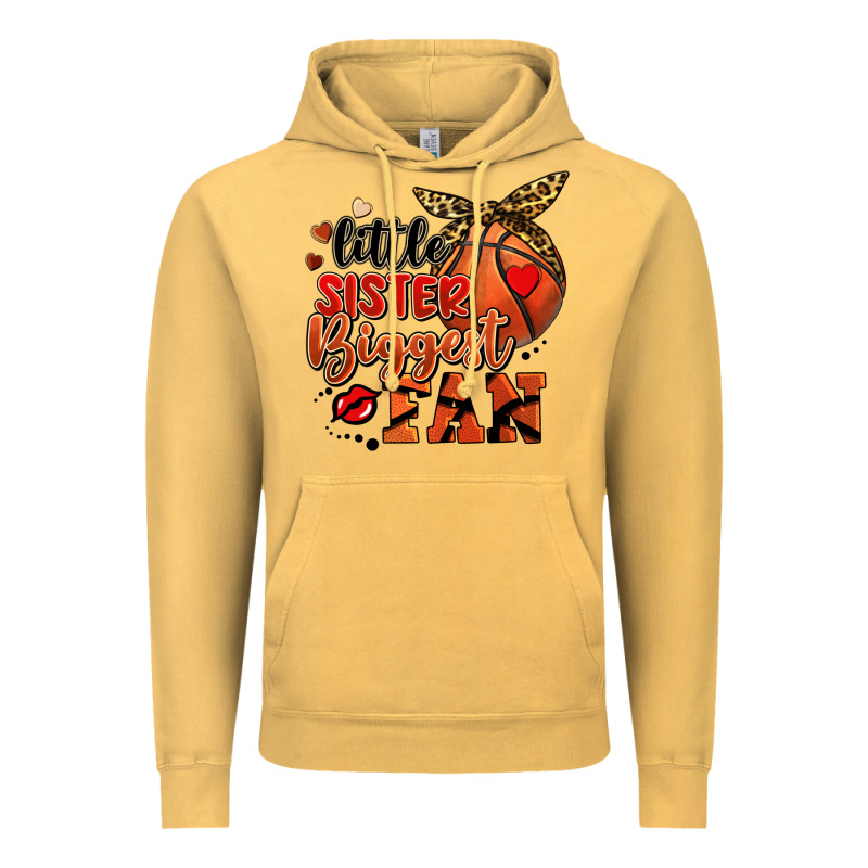 Little Sister Biggest Fan Basketball Vintage Hoodie by FaDigitalArtStudio | Teevron