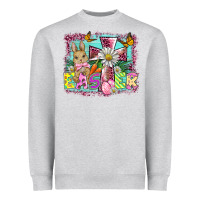 Heather Grey easter cross background Heavyweight Sweatshirt - BarkalooDesign