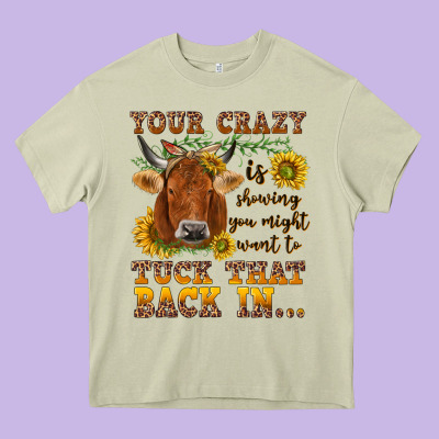 Your Crazy Is Showing Heavy Core Tee Designed By Nancycooperartshop