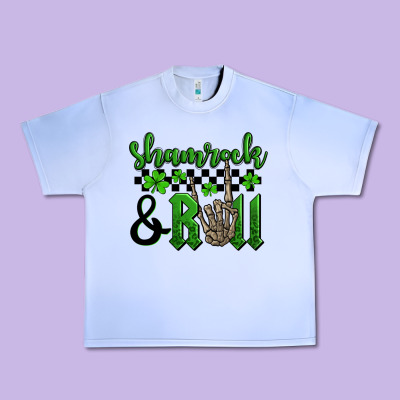 St. Patrick's Day Shamrock And Roll Urban Heavy Tee Designed By Oliviacreatesart