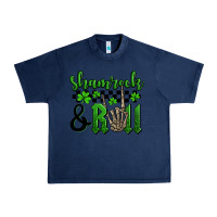 Navy St. Patrick's Day Shamrock and roll Urban Heavy Tee - OliviaCreatesArt