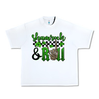 White St. Patrick's Day Shamrock and roll Urban Heavy Tee - OliviaCreatesArt