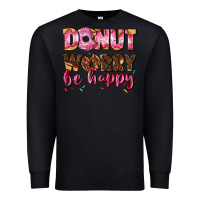 Black donut worry be happy Premium Sweatshirt - AdoDesignShop