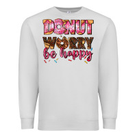 Dove Grey donut worry be happy Premium Sweatshirt - AdoDesignShop