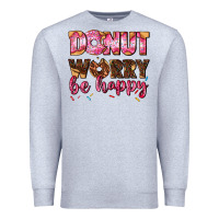 Heather Grey donut worry be happy Premium Sweatshirt - AdoDesignShop
