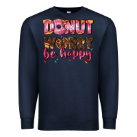 Navy donut worry be happy Premium Sweatshirt - AdoDesignShop