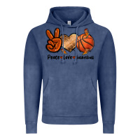 Vintage Denim Peace Love Basketball Vintage Hoodie - FaDigitalArtStudio