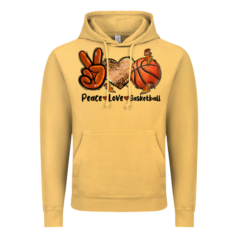 Peace Love Basketball Vintage Hoodie by FaDigitalArtStudio | Teevron