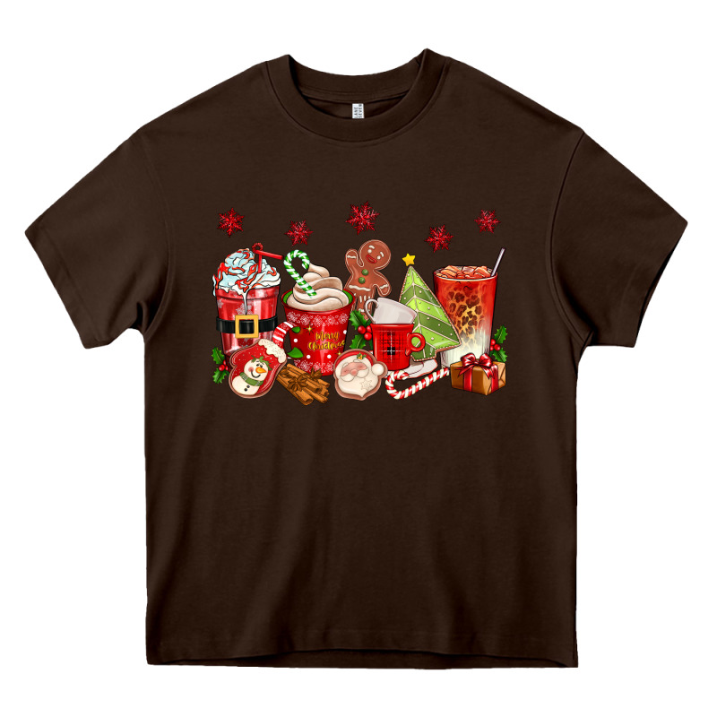 Christmas Coffee Cups Heavy Core Tee by texasbilliewilder | Teevron