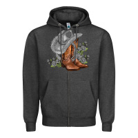 Charcoal Heather gray cowgirl and roses Zipper Hoodie - AdoDesignShop
