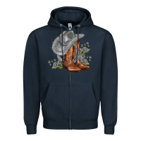 Navy gray cowgirl and roses Zipper Hoodie - AdoDesignShop