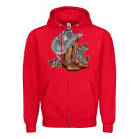 Red gray cowgirl and roses Zipper Hoodie - AdoDesignShop