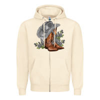 Sandshell gray cowgirl and roses Zipper Hoodie - AdoDesignShop