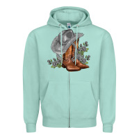 Gray Cowgirl And Roses Zipper Hoodie | Teevron