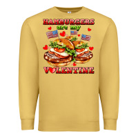 Antique Gold hamburger are my valentine Premium Sweatshirt - AdoDesignShop