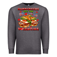 Charcoal Heather hamburger are my valentine Premium Sweatshirt - AdoDesignShop