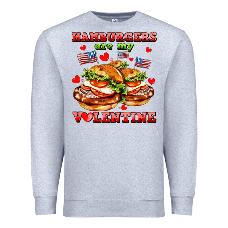 Hamburger Are My Valentine Premium Sweatshirt by AdoDesignShop | Teevron