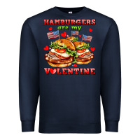 Navy hamburger are my valentine Premium Sweatshirt - AdoDesignShop