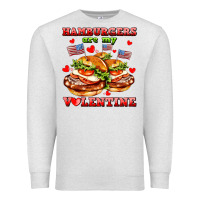 Oatmeal Heather hamburger are my valentine Premium Sweatshirt - AdoDesignShop