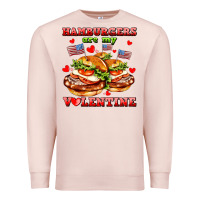 Pale Pink hamburger are my valentine Premium Sweatshirt - AdoDesignShop