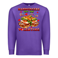 Purple hamburger are my valentine Premium Sweatshirt - AdoDesignShop