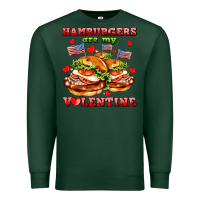 Sports Green hamburger are my valentine Premium Sweatshirt - AdoDesignShop